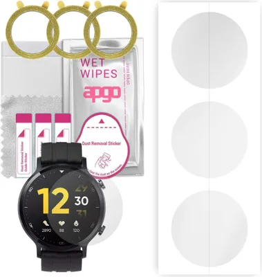 Produktbild von apgo 3 Stück Schutzfolie, klar, kompatibel mit Realme Watch S Pro Smartwatch, Hydrogel Displayschutzfolie mit Positionierhilfe, Displayfolie, robust und kratzfest