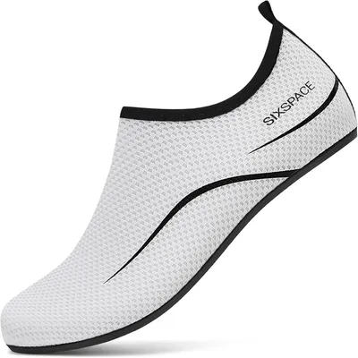 Obrázek produktu pro Pantofle do vody, vodní boty, plážové boty, rychleschnoucí, nazouvací, prodyšné, plavecké boty, surfové boty, pánské, dámské, bílé, velikost 44