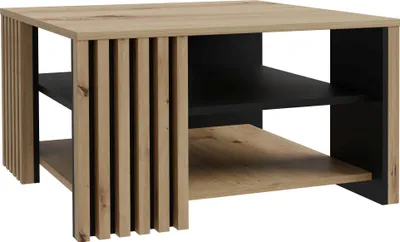 Image de Table basse « Cardigan » en chêne Artisan / noir - 80 x 45 x 80 cm (L x H x P)
