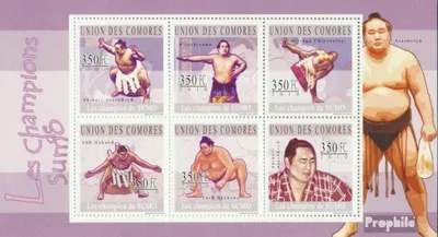 Produktbild von Briefmarken Komoren 2010 Mi 2768-2773 Kleinbogen (kompl. Ausg.) postfrisch Die Meister des Sumo (A.Aashoryu...T.Akebono)