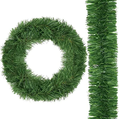 Produktbild von SPRINGOS Weihnachtsgirlande Festliche Deko-Girlande 4 m Tannenbaum Ziergirlande Kunststoff PVC Wandkranz Dekoration flexibel