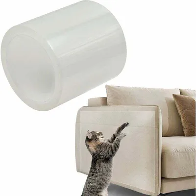 Produktbild von Kratzschutzband für Katzen, Katzenkratzschutz, Klebefolie, transparentes Kratzschutzband mit transparentem Klebepad für Türen, Möbel und Wände (45 x 300 cm)
