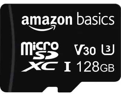 Produktbild von Amazon Basics âLSMICRO128GU3 Micro SDXC Class 10 UHS-I U3 V30 microSDXC Speicherkarte, 128 GB, Class 10 / UHS-III