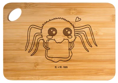 Produktbild von Mr. & Mrs. Panda Hackbrett Spinne Agathe Sandwich - Transparent - Geschenk, Hunger, Brett, jausenbrett, Lebensfreude, Frühstücksbrettchen, Holzbrett, schneidbrett, Glück