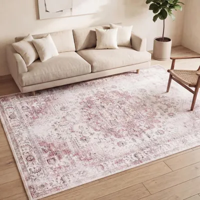 Image de Volero - Tapis vintage - Lago Rouge/Rose - 300x400 cm