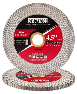 Image de Disque de coupe diamanté 115 mm x 22,23 mm, lot de 5, pour céramique, carrelage, grès, marbre