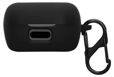 Produktbild von kwmobile Schutzhülle für Sennheiser ACCENTUM True Wireless Hülle - TPU Silikon Case für Kopfhörer Ladecase - stoßfestes Cover mit Karabiner - Schwarz