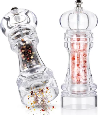 Produktbild von Vilde | Mühle Für Pfeffer Und Salz - Transparent - 16 cm - 2 Stück - Gewürzspender