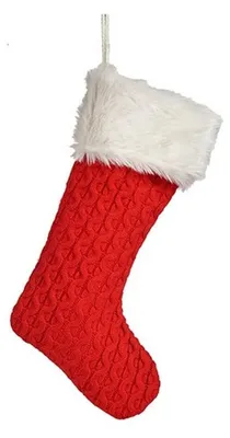 Produktbild von Weihnachtsschmuck Rotes Weihnachtsstrumpf-Tuch 28 x 4 x 46 cm (12 Stück)
