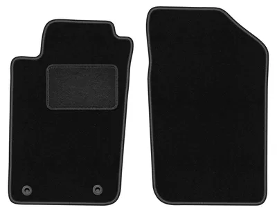 Produktbild von Velours-Fußmatten Vorne passend für Peugeot 206 (Fließheck, SW, Kombi, CC, Cabrio, Bj. 1998-2010) –  schwarz, passgenau, mit Befestigungen set 2 Stk. - STANDARD