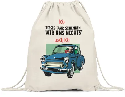 Produktbild von Dieses Jahr Schenken Wir Uns Nichts Turnbeutel Gymsack Weihnachten Weihnachtszeit Geschenke Weihnachtsbaum Winter