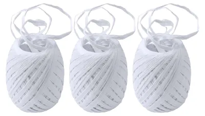 3 x 30m Raffia Papierschnur Set Geschenkband Papierkordel weiß