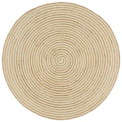 Image de Vidaxl Teppich handgefertigt mit Spiraldesign 90 cm Jute Weiß