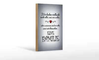 Produktbild von Holzschild Spruch 12x18cm Zusammen wir alles eine Familie