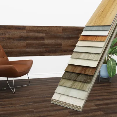 Produktbild von HEXIM Vinyldielen 0,97m² selbstklebend PVC Wandverkleidung Bodenbelag Holzoptik 91x15cm Paneele für Wand & Boden Holzdielen dunkelbraun (7 Dielen Mocha Walnut - 1818-6)