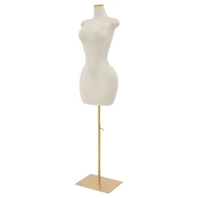 Produktbild von Weibliches Schneiderpuppe Nähschaufensterpuppe Schaufensterpuppe Schaufensterpuppenmodell mit Stand halbes Modell, Schaufensterpuppen-Kostümform