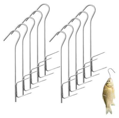 Produktbild von Räucherhaken 10 Stück - Hochwertiges Edelstahl-Rauchzubehör - Modell Räucherhaken