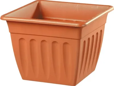 Image de Pot de fleurs PRIMAVERA plastique terre cuite 28x28x21cm