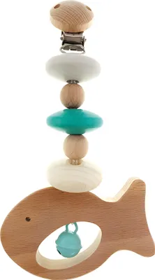 Immagine prodotto di Ciondolo per carrozzina giocattolo per bambini, pesce turchese naturale LxLxH 90x35x180mm NUOVO