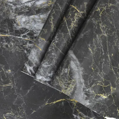 Imagen del producto de Película adhesiva con diseño de mármol, en color y dorado, de 40 x 300 cm, para la cocina
