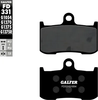 Produktbild von Bremsbeläge Set Galfer 2x FD331G1054 Semi-Metall vorne für Suzuki GSX-8R, Triumph Street Triple R Kawasaki ZX-9R Ninja 675 - 900 ccm Bj. 2002 - 2025