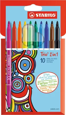 Obrázok produktu pre STABILO pero s vláknovým hrotom/finer Trio 2v1, balenie po 10 ks