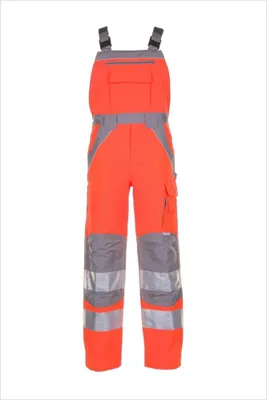 Produktbild von Planam  Plaline Warnschutz Latzhose orange/zink Gr. 48, 5620048