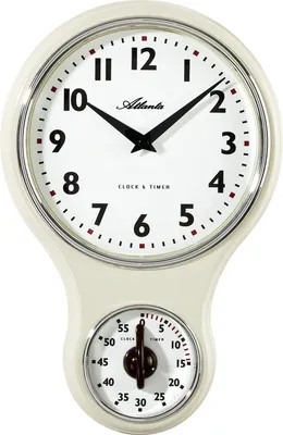 Produktbild von Atlanta 6124/0 Küchenuhr Wanduhr Küche Quarz analog beige Kurzzeitmesser Timer