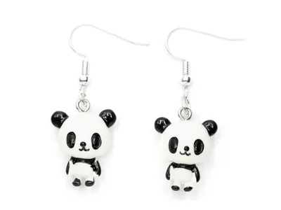 Produktbild von Panda Ohrringe Pandaohrringe Miniblings Pandabär Bambus Zoo Bär 3D