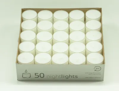 Produktbild von Tealighty Nightlight Paraffin ponadprzeciętny czas palenia 50 sztuk