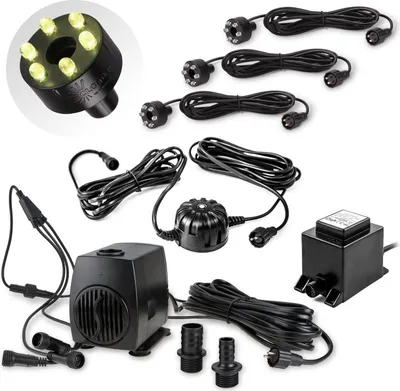 Produktbild von CLGarden Springbrunnen Pumpe SP3-L mit 3x Beleuchtungen warmweiß und Lichtsensor 1300Liter