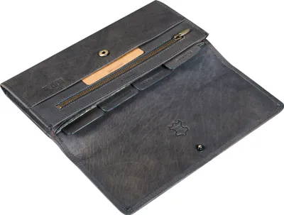 Produktbild von Benthill Leder Reisebrieftasche - Schmale Dokumententasche - RFID Echt Leder Geldbörse / Travel Wallet - Reise Portemonnaie