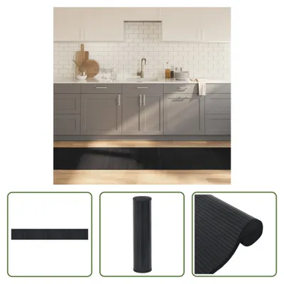 Productafbeelding van The Living Store Tapijt, rechthoekig, zwart, 70x500 cm, bamboe