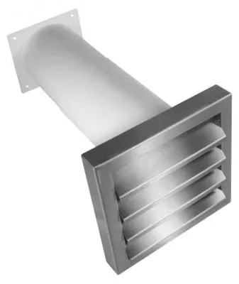 Produktbild von Flachkanal 220x90mm Teleskop-Mauerkasten 27-48mm Lüftungsgitter Küche