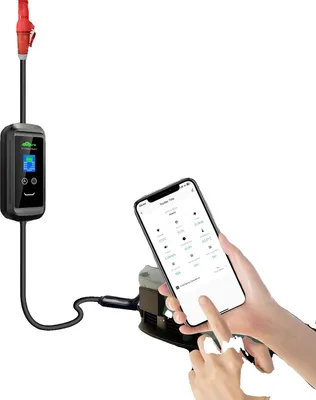 Zdjęcie produktu dla Mobilna ładowarka EV, sterowanie WiFi, regulowany prąd, typ 2 11KW 10M, TYP2