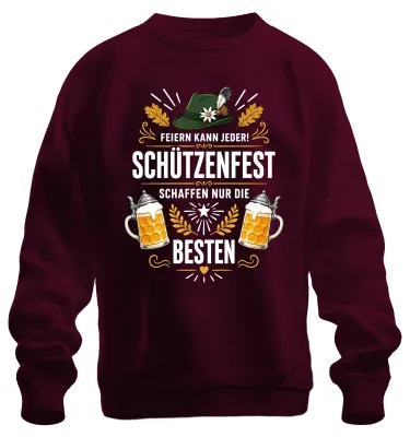 Produktbild von Schützenfest Schaffen Nur Die Besten Bierkrug Schützenkönig Sweatshirt Pullover, Burgundy, M