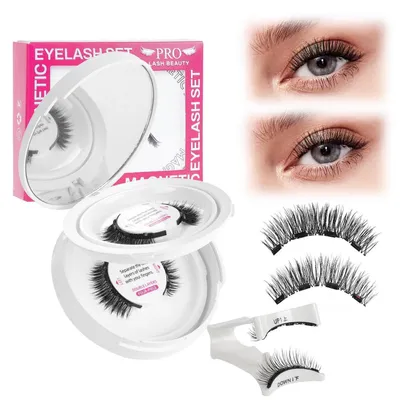 Obrázek produktu pro Magnetické řasy, 2 páry, přirozený vzhled, opakovaně použitelné, bez lepidla, 4 magnetické body