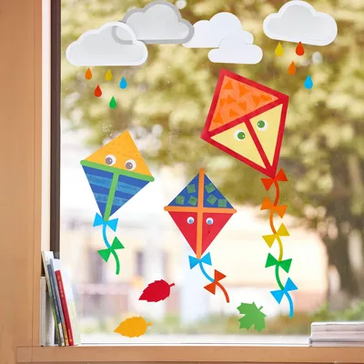 Produktbild von Bastelset - Fensterbild Drachensteigen