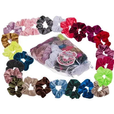 Produktbild von Textil-Haarband, Scrunchie, 24-farbig sortiert, 1 Stück im Organza-Beutel - NICHT FÜR IT