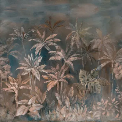 Produktbild von Rasch Tapete 364385 - Fototapete auf Vlies mit Palmen in Aquarelloptik in Blau u