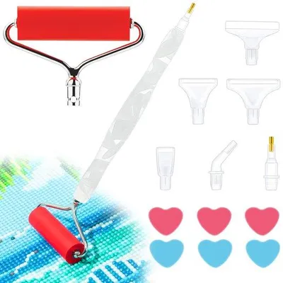 Image de Kit de peinture sur diamant 5D avec stylos DIY et rouleaux