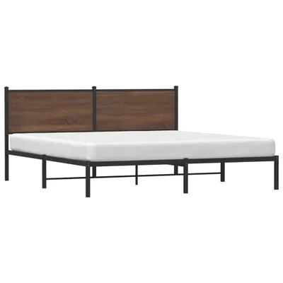 Produktbild von Maison Exclusive - Metallbett ohne Matratze Braun Eichen-Optik 183x213 cm