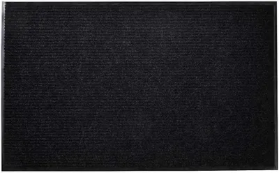 Produktbild von Schwarze Türmatte 90 x 60 cm aus PVC, rutschfeste Bodenmatte für Eingänge, Flure, Terrassen und Gärten