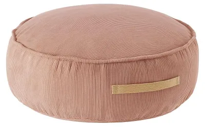 Produktbild von MeowBaby Slimcord Sitzpouf für Kinder, feiner Cord, rund, 65x30 cm, ziegelrot