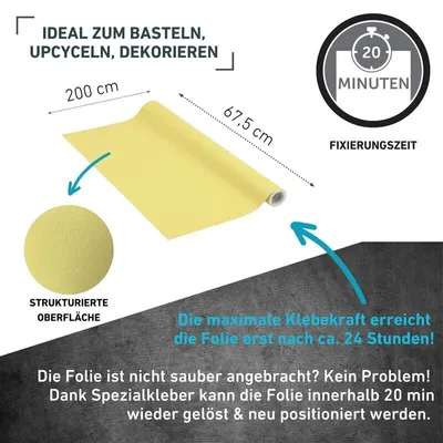 Produktbild von Klebefolie Unimatt gelb - 67,5x200cm