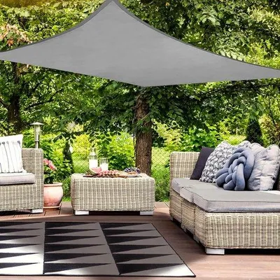Productafbeelding van Famanu zonnescherm, waterdicht, rechthoekig, 3 x 5 meter - grijs