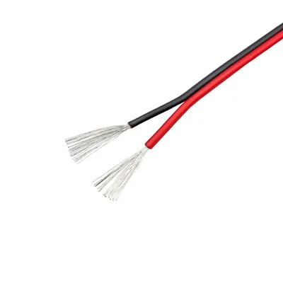 Obrázek produktu pro Elektrické vodiče pro automobilový průmysl, ploché provedení, různé velikosti AWG, černé v červené barvě, 100 m, 20 AWG