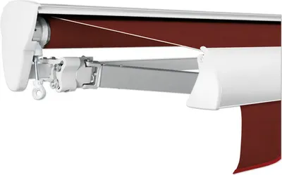 Produktbild von SOLUNA Halbkassettenmarkise Classic 5x2,5 Dessin S2209 Gestell E6EV1 silber eloxiert Antrieb links inkl. Kurbel