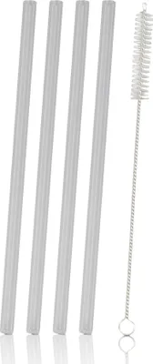 Image de Pailles en verre 20cm 4pcs + brosse de nettoyage