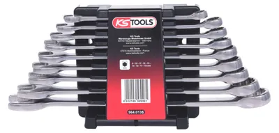 Obrázok produktu pre KS TOOLS EDELSTAHL Ringmaulschlüssel-Satz abgewinkelt 9-tlg. 964.0135